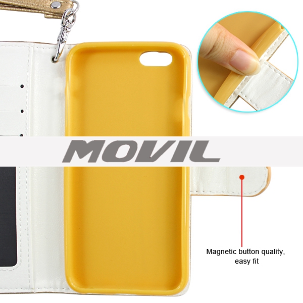 NP-2522 Cubierta de PU cuero Flip para iPhone 6 funda de cartera-10